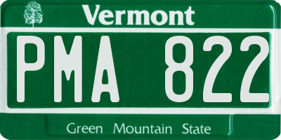 VT license plate PMA822