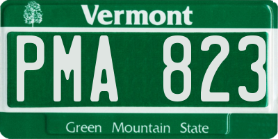 VT license plate PMA823