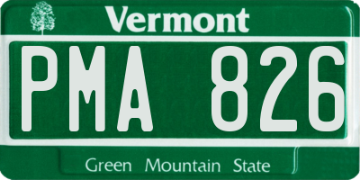 VT license plate PMA826