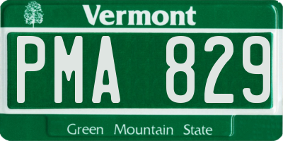 VT license plate PMA829