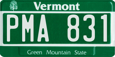 VT license plate PMA831