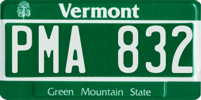VT license plate PMA832