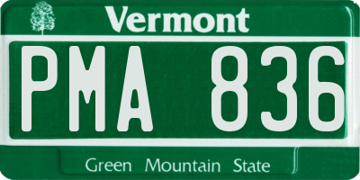 VT license plate PMA836