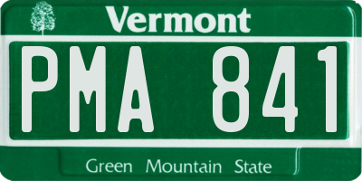 VT license plate PMA841