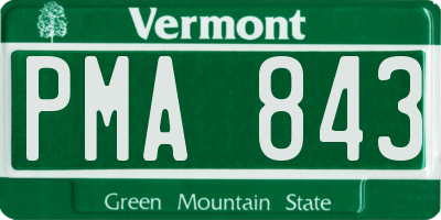 VT license plate PMA843