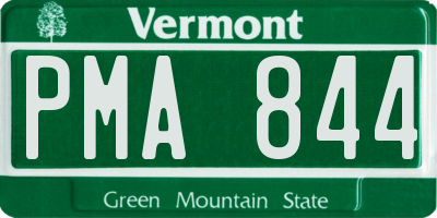 VT license plate PMA844