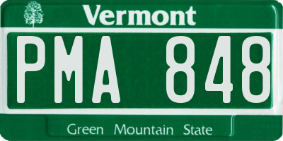 VT license plate PMA848