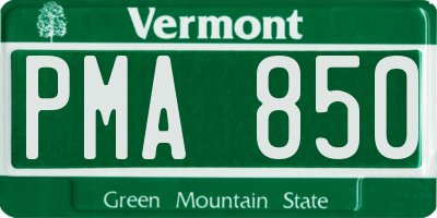 VT license plate PMA850