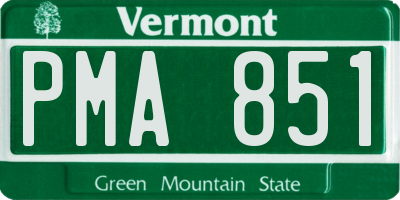 VT license plate PMA851