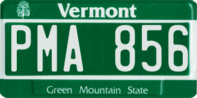 VT license plate PMA856