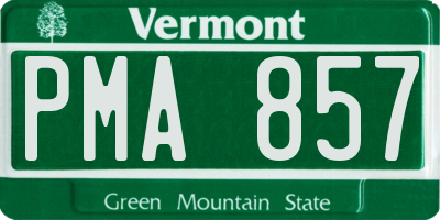 VT license plate PMA857