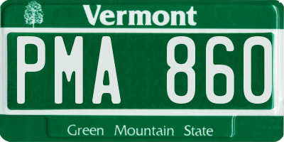 VT license plate PMA860