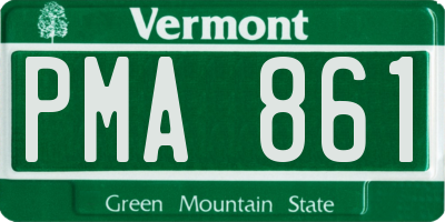 VT license plate PMA861