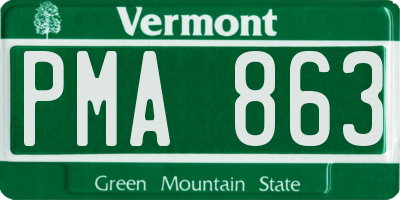 VT license plate PMA863