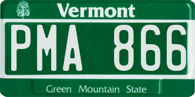 VT license plate PMA866