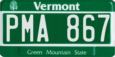 VT license plate PMA867