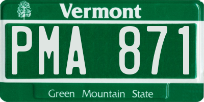 VT license plate PMA871