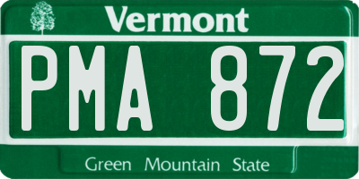 VT license plate PMA872