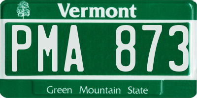 VT license plate PMA873