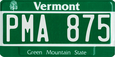 VT license plate PMA875
