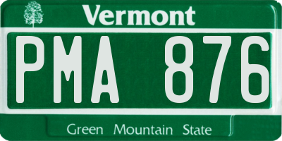 VT license plate PMA876