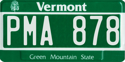 VT license plate PMA878