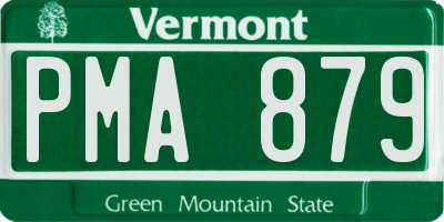 VT license plate PMA879