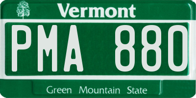 VT license plate PMA880