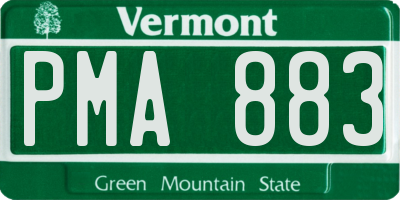 VT license plate PMA883