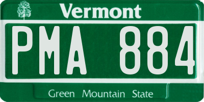 VT license plate PMA884