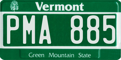 VT license plate PMA885