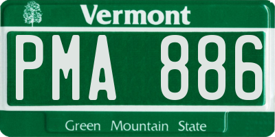 VT license plate PMA886