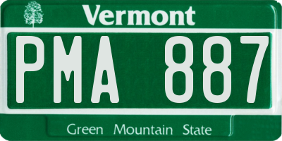 VT license plate PMA887