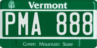 VT license plate PMA888