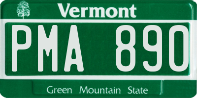 VT license plate PMA890