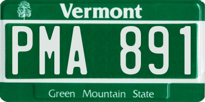 VT license plate PMA891