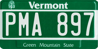 VT license plate PMA897