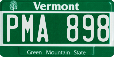 VT license plate PMA898