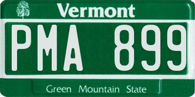 VT license plate PMA899