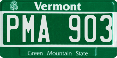 VT license plate PMA903