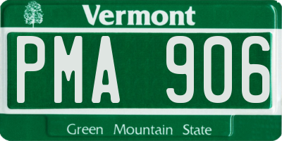 VT license plate PMA906