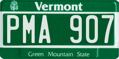 VT license plate PMA907