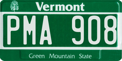 VT license plate PMA908