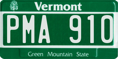 VT license plate PMA910