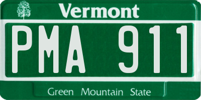VT license plate PMA911