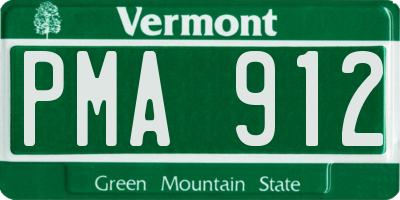 VT license plate PMA912