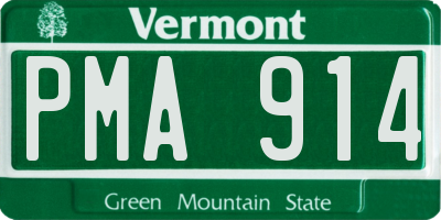 VT license plate PMA914