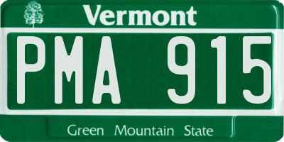 VT license plate PMA915