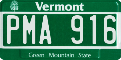 VT license plate PMA916
