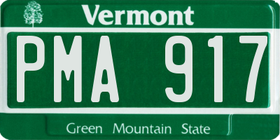 VT license plate PMA917